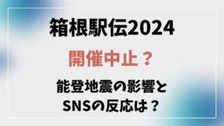 箱根駅伝2024　中止　地震の影響